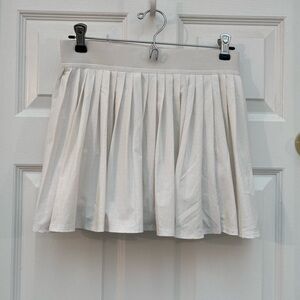 Athleta White Match Point Pleated Lasercut Skirt - Small